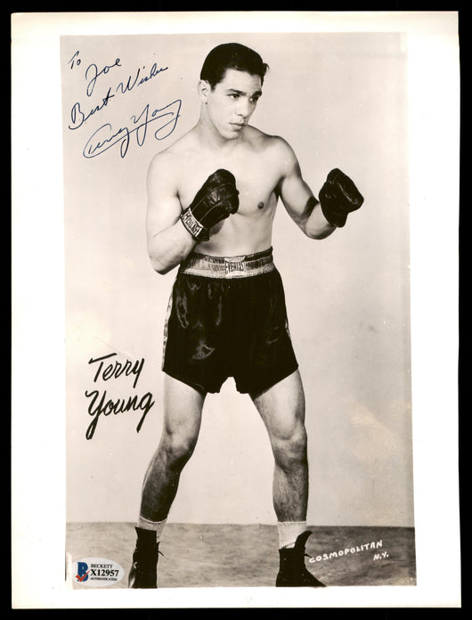 Terry Young Autographed 8x10 Photo "To Joe Best Wishes" Died 1967 Beckett BAS #X12957