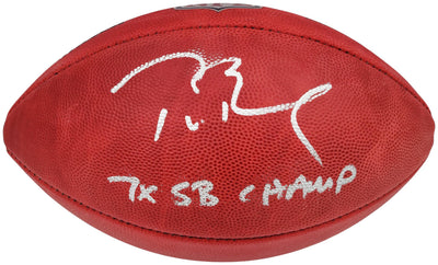 Tom Brady Autographed Official NFL Leather Football Tampa Bay Buccaneers "7x SB Champ" Fanatics Holo Stock #202365