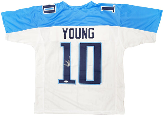 Tennessee Titans Vince Young Autographed White Jersey JSA Stock #202304