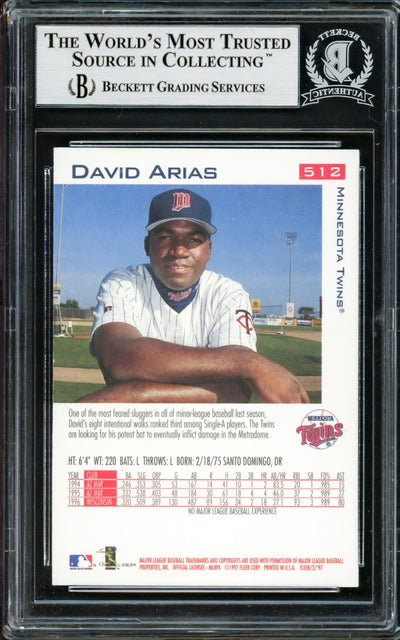 David Ortiz Autographed 1997 Fleer Rookie Card #512 Boston Red Sox Beckett BAS #14066099