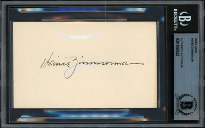 Heinie Zimmerman Autographed 3x5 Index Card Cubs, NY Giants Beckett BAS #14066623