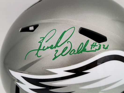 Herschel Walker Autographed Philadelphia Eagles Flash Silver Full Size Replica Speed Helmet Beckett BAS QR Stock #202155