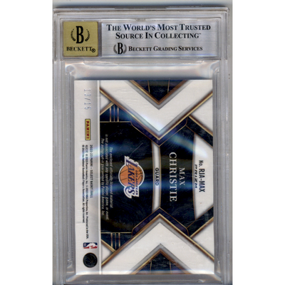 2022 Select Rookie Jersey Autographs Neon Purple Pulsar Prizms FOTL Max Christie #32 BGS 8.5
