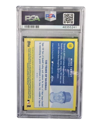 2019 Topps 150 Years Of Baseball Mike Trout #117E BB Autograph Orange PSA 9