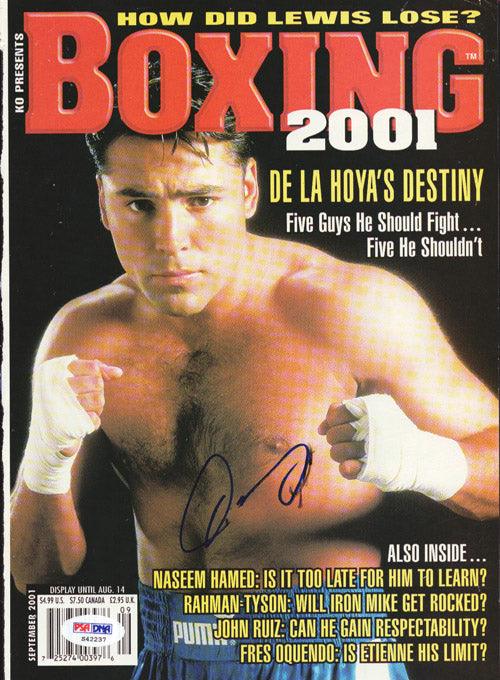 Oscar De La Hoya Autographed Boxing 2001 Magazine Cover PSA/DNA #S42237