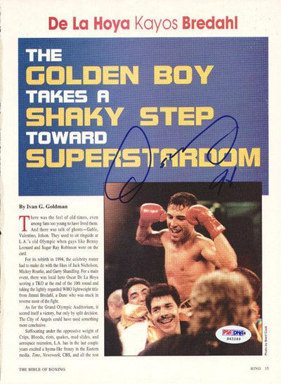 Oscar De La Hoya Autographed Magazine Page Photo PSA/DNA #S42249