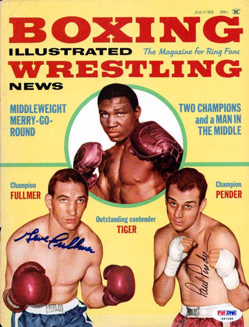 Gene Fullmer & Paul Pender Autographed Boxing Illustrated Magazine Cover PSA/DNA #S47266
