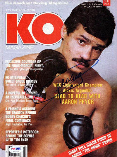 Alexis Arguello Autographed KO Boxing Magazine Cover PSA/DNA #S47273