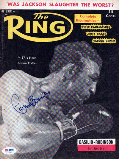 Carmen Basilio Autographed The Ring Magazine Cover PSA/DNA #S47304