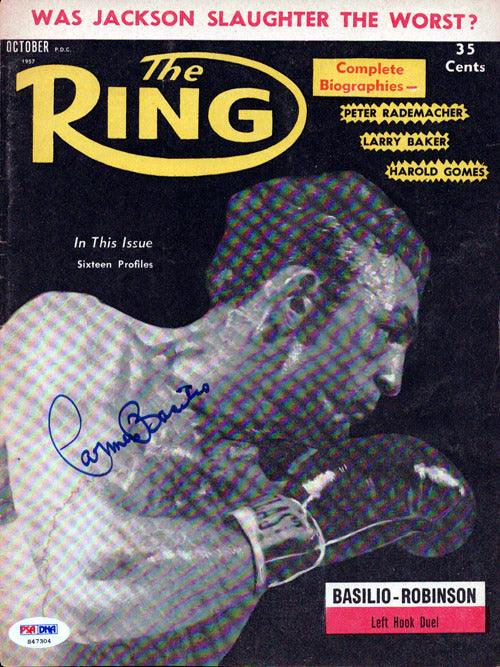 Carmen Basilio Autographed The Ring Magazine Cover PSA/DNA #S47304