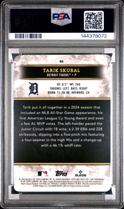 2025 TOPPS TIER ONE TARIK SKUBAL #45 MAGENTA PRINTING PLATES 1/1 1/1 PSA