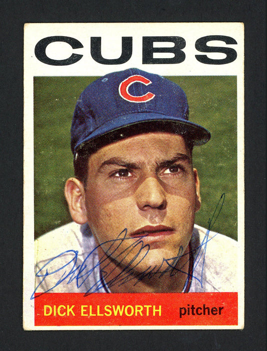 Dick Ellsworth Autographed 1964 Topps Card #220 Chicago Cubs SKU #162068