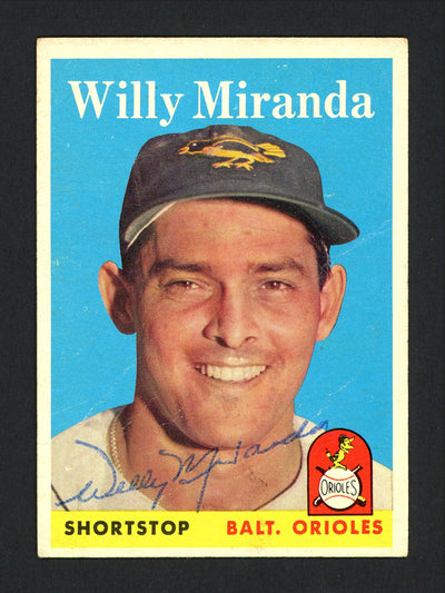Willie Miranda Autographed 1958 Topps Card #179 Baltimore Orioles SKU #165405