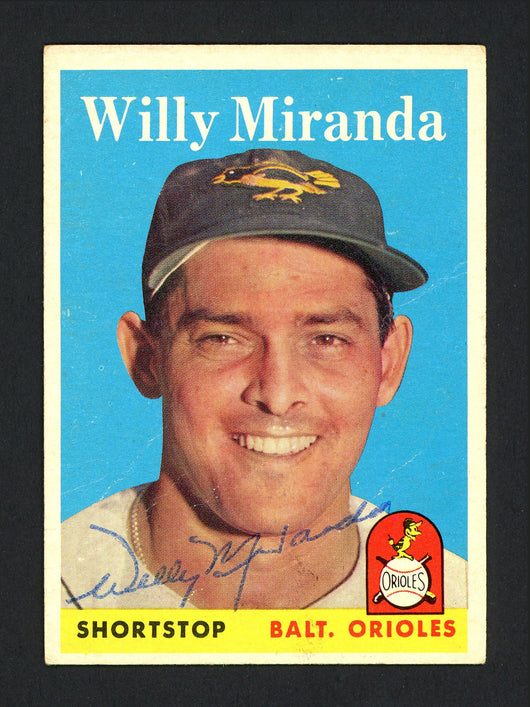 Willie Miranda Autographed 1958 Topps Card #179 Baltimore Orioles SKU #165405