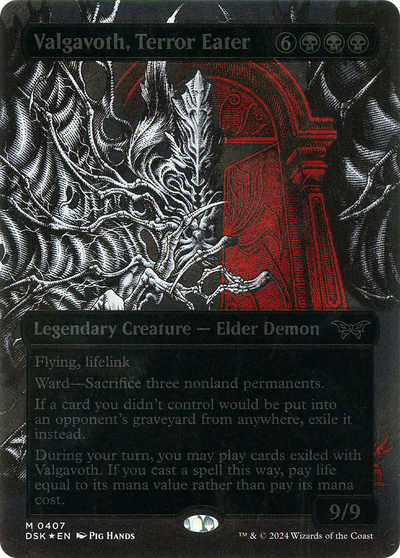 Valgavoth, Terror Eater (DSK-407) - Duskmourn: House of Horror: (Showcase) (Borderless) Foil