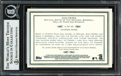 Chipper Jones Autographed 2007 Topps Allen & Ginter Dick Perez Card #2 Atlanta Braves Beckett BAS Stock #193094
