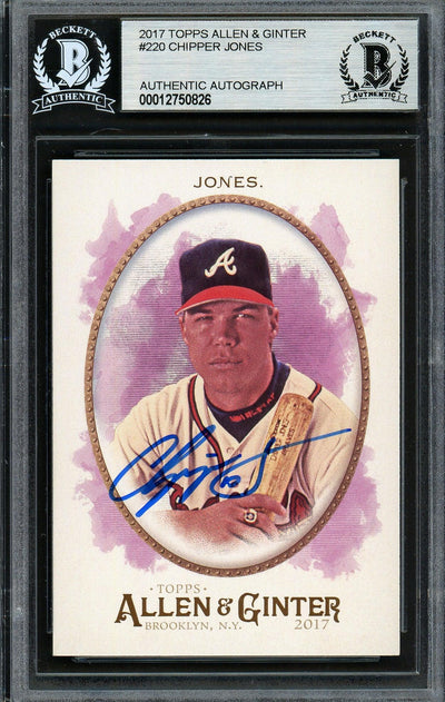 Chipper Jones Autographed 2017 Topps Allen & Ginter Card #220 Atlanta Braves Beckett BAS #12750826
