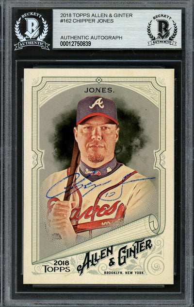 Chipper Jones Autographed 2018 Topps Allen & Ginter Card #162 Atlanta Braves Beckett BAS #12750839