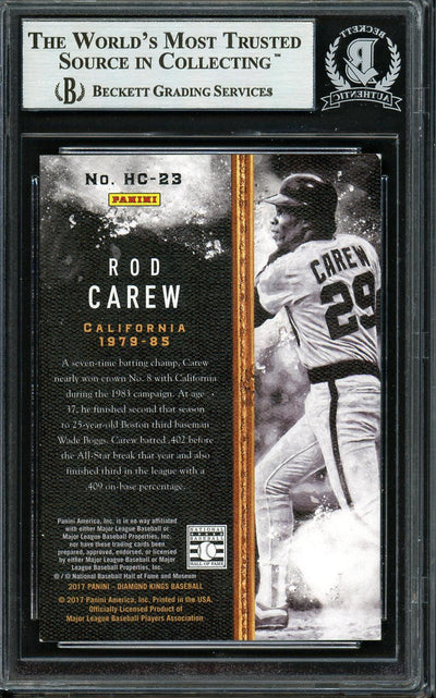 Rod Carew Autographed 2017 Panini Diamond Kings Heritage Collection Card #HC-23 California Angels Beckett BAS #12754463