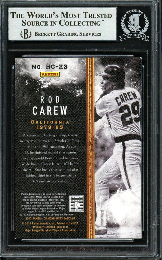 Rod Carew Autographed 2017 Panini Diamond Kings Heritage Collection Card #HC-23 California Angels Beckett BAS #12754463