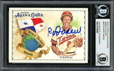 Rod Carew Autographed 2018 Topps Allen & Ginter World Talent Card #WT-33 Minnesota Twins Beckett BAS #12754494