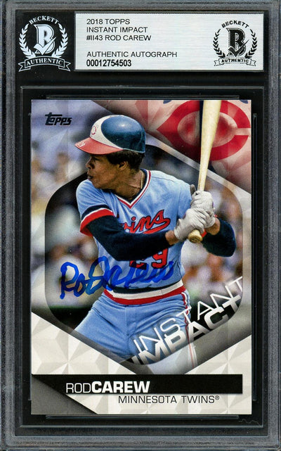 Rod Carew Autographed 2018 Topps Instant Impact Card #II-43 Minnesota Twins Beckett BAS #12754503
