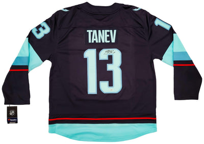Seattle Kraken Brandon Tanev Autographed Navy Fanatics Breakaway Jersey Size XL With Inaugural Patch Fanatics Holo Stock #202956