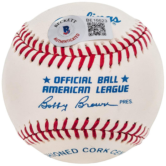 Tom Henrich Autographed Official AL Baseball New York Yankees Beckett BAS #BE16623