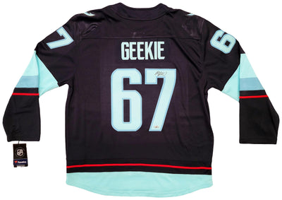 Seattle Kraken Morgan Geekie Autographed Navy Fanatics Breakaway Jersey Size XL Fanatics Holo Stock #203031
