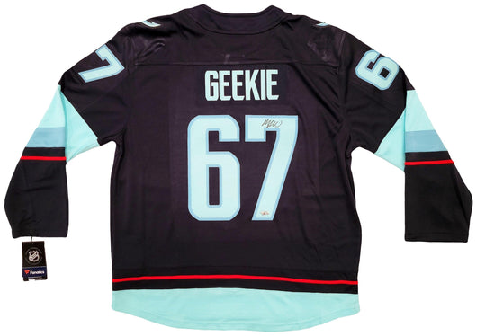 Seattle Kraken Morgan Geekie Autographed Navy Fanatics Breakaway Jersey Size XL Fanatics Holo Stock #203031