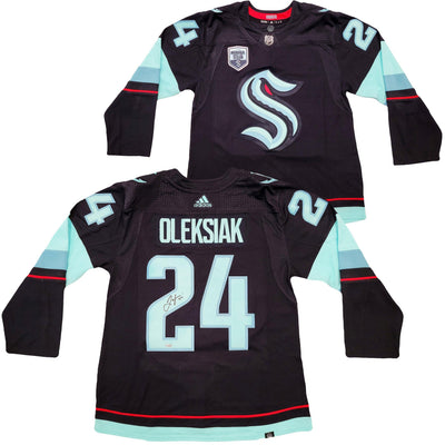 Seattle Kraken Jamie Oleksiak Autographed Navy Adidas Authentic Jersey Size 54 Fanatics Holo Stock #203033