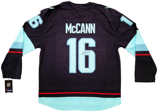 Seattle Kraken Jared McCann Autographed Navy Fanatics Breakaway Jersey Size XL Fanatics Holo Stock #203030