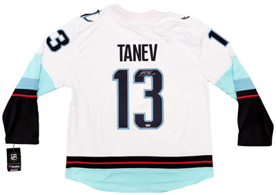 Seattle Kraken Brandon Tanev Autographed White Fanatics Breakaway Jersey Size XL Fanatics Holo Stock #203036
