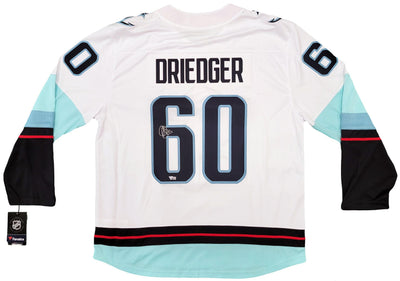 Seattle Kraken Chris Driedger Autographed White Fanatics Breakaway Jersey Size XL Fanatics Holo Stock #203038