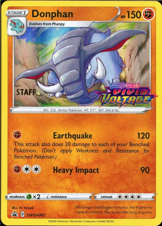 Factory Sealed Vivid Voltage STAFF Stamped Prerelease Promo Pack (Contains 4 Cards - Lugia, Charizard, Snorlax, Donphan)