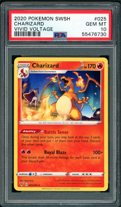 [PSA 10 - GEM MT] CHARIZARD #025 - Vivid Voltage (2020)