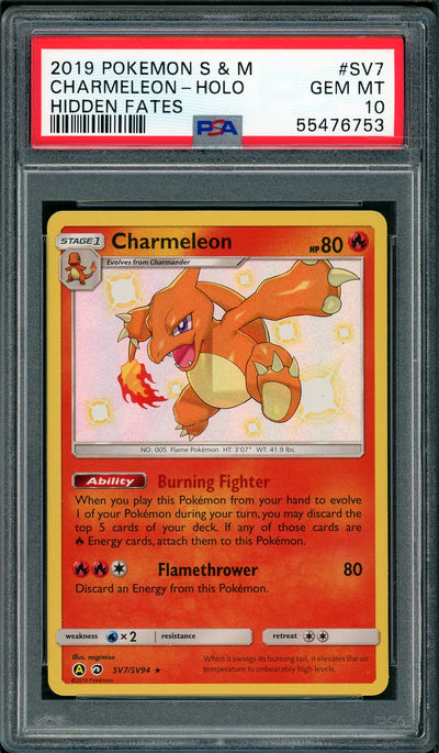 [PSA 10 - GEM MT] CHARMELEON #SV7 - Hidden Fates: Shiny Vault (2019)