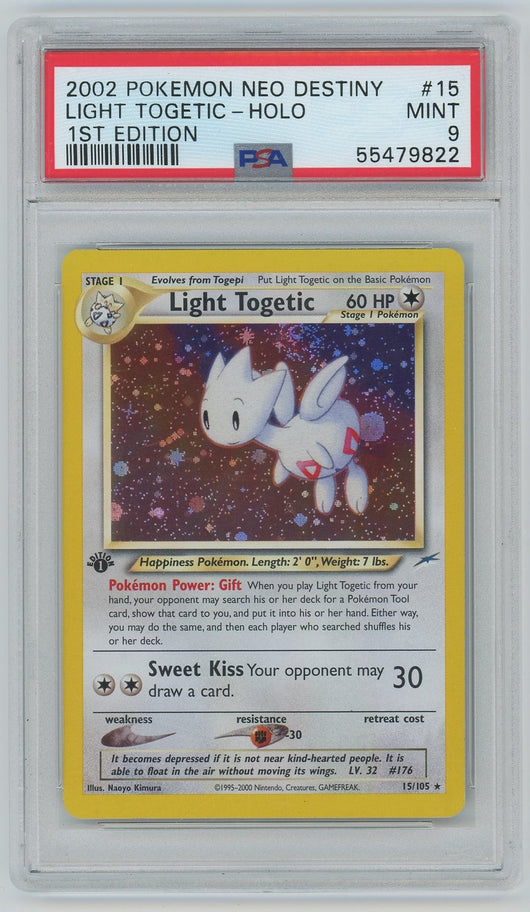 PSA (MINT 9) Light Togetic-holo #15 - Pokemon Neo Destiny (#55479822)