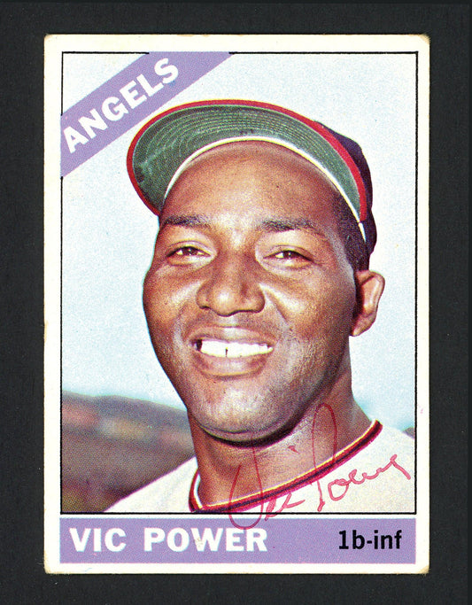 Vic Power Autographed 1966 Topps Card #192 Los Angeles Angels SKU #162143