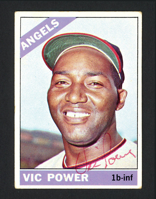 Vic Power Autographed 1966 Topps Card #192 Los Angeles Angels SKU #162143
