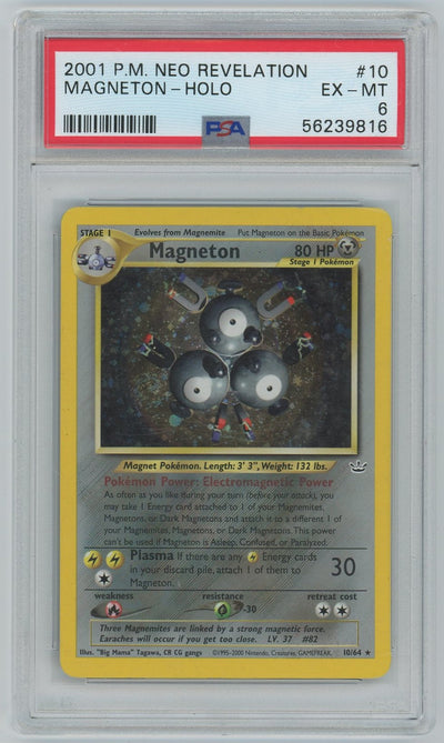 PSA (EX-MT 6) Magneton-holo #10 - Pokemon Neo Revelation (#56239816)