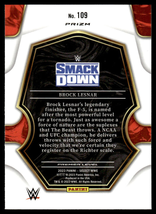 2023 Panini Select 109 Brock Lesnar Premier Level Prizm SmackDown