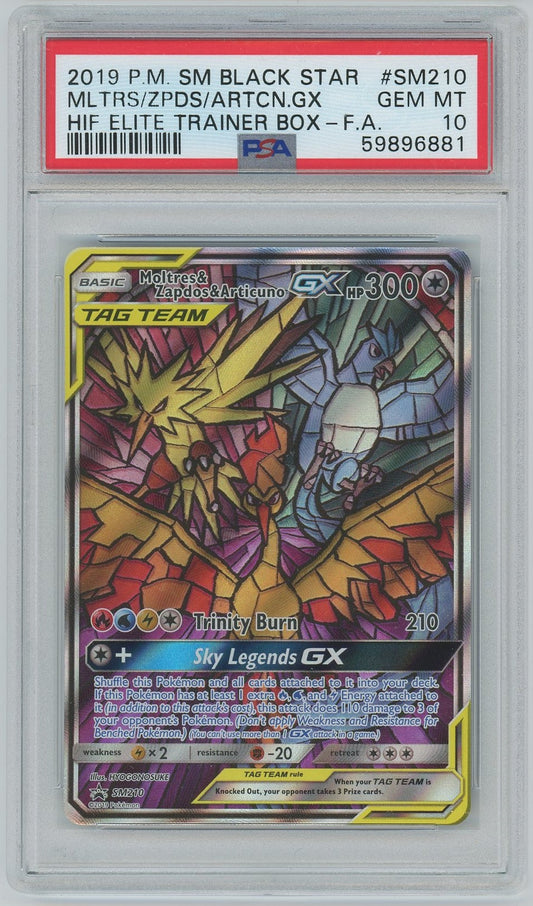 PSA (Gem MT 10) Mltrs/zpds/artcn.gx #Sm210 - Pokemon Sm Black Star Promo (#59896881)
