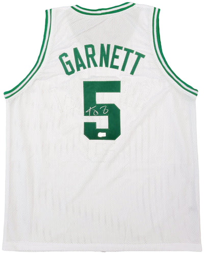 Boston Celtics Kevin Garnett Autographed White Jersey Beckett BAS QR Stock #203547