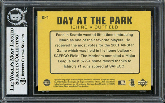 Ichiro Suzuki Autographed 2002 Upper Deck Vintage Day At The Park Card #DP1 Seattle Mariners Beckett BAS #12785187