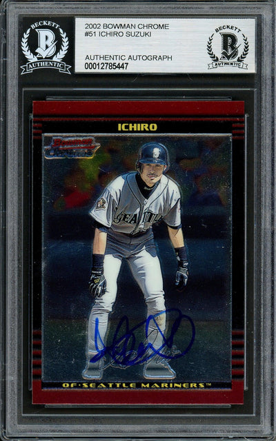 Ichiro Suzuki Autographed 2002 Bowman Chrome Card #51 Seattle Mariners Beckett BAS #12785447