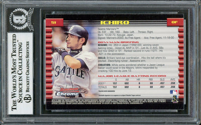 Ichiro Suzuki Autographed 2002 Bowman Chrome Card #51 Seattle Mariners Beckett BAS #12785447