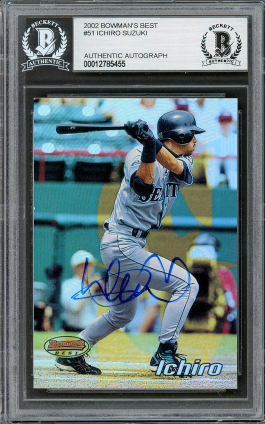Ichiro Suzuki Autographed 2002 Bowman's Best Card #51 Seattle Mariners Beckett BAS #12785455