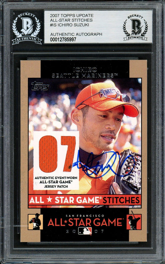 Ichiro Suzuki Autographed 2007 Topps All Star Stitches Game Worn Jersey Card #AS IS Seattle Mariners Beckett BAS #12785997