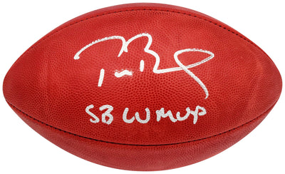 Tom Brady Autographed Official NFL Leather Super Bowl LV Logo Football "SB LV MVP" Fanatics Holo #AA0104060